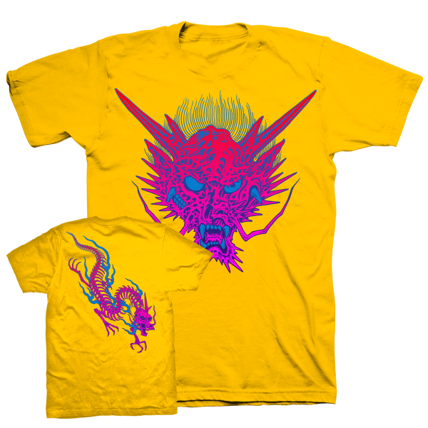 Marc Nava  Dragons  Yellow T-Shirt For Sale