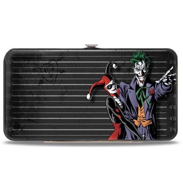 Hinged Wallet - Harley Quinn Hugging Joker Pose Lineup Grays For Discount